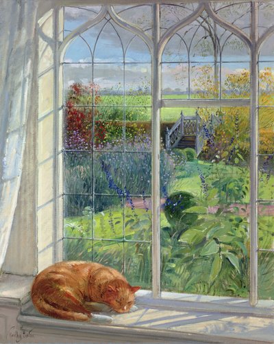 Schlafende Katze und chinesische Brücke von Timothy Easton